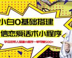 新手0基础搭建微信恋爱话术小程序,一单赚几百【视频教程+小程序源码】-风淘社