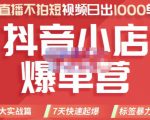 推易电商·2022年抖音小店爆单营,不直播、不拍短视频、日出1000单,暴力玩法-风淘社