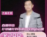 大播·直播带货打基础打得不能在牢的Plus课，深度解析抖音底层逻辑和体系化运营思-风淘社