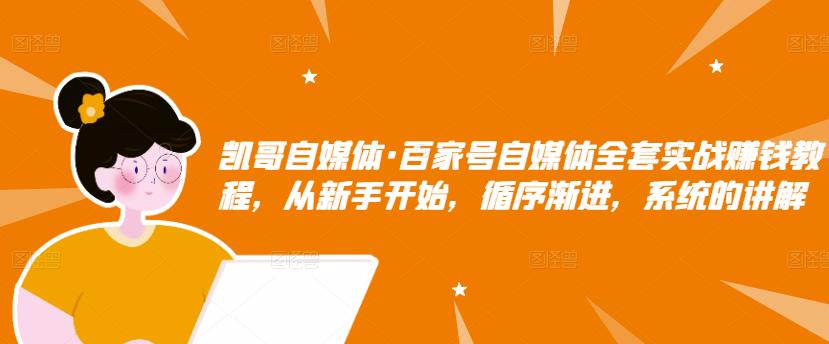 凯哥自媒体·百家号自媒体全套实战赚钱教程,从新手开始,循序渐进,系统的讲解-风淘社