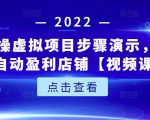新人实操虚拟项目步骤演示,0基础打造自动盈利店铺【视频课程】-风淘社