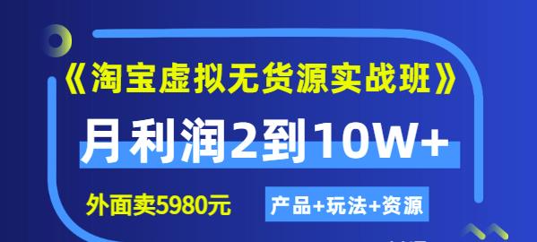 程哥《淘宝虚拟无货源实战班》线上第四期:月利润2到10W+(产品+玩法+资源)-风淘社