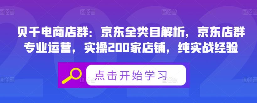 贝千电商店群:京东全类目解析,京东店群专业运营,实操200家店铺,纯实战经验-风淘社