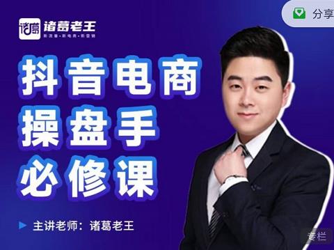 诸葛老王-抖音电商操盘手必修课:顶层设计,起号破局,爆款运营,数据分析-风淘社