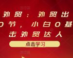 业仔外贸：外贸出口详解30节，小白0基础进击外贸达人 价值666元-风淘社