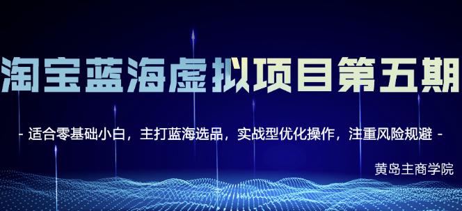 黄岛主淘宝虚拟无货源3.0+4.0+5.0,适合零基础小白,主打蓝海选品,实战型优化操作-风淘社