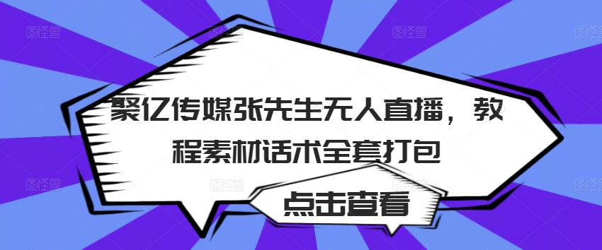 聚亿传媒张先生无人直播，教程素材话术全套打包-风淘社