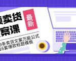 《视频卖货文案课》附送19条卖货文案万能公式+16套爆款标题模板-风淘社