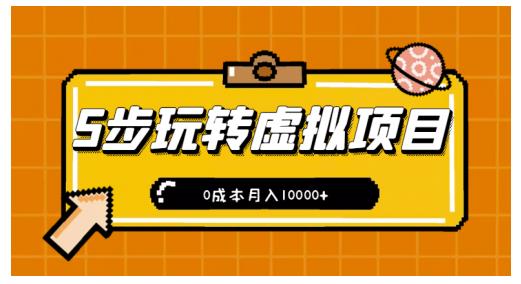 新手小白只需5步,即可玩转虚拟项目,0成本月入10000+【视频课程】-风淘社