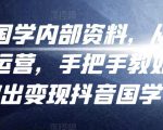 考哥国学内部资料,从剪辑到运营,手把手教如你何做出变现抖音国学号(教程+素材+模板)-风淘社