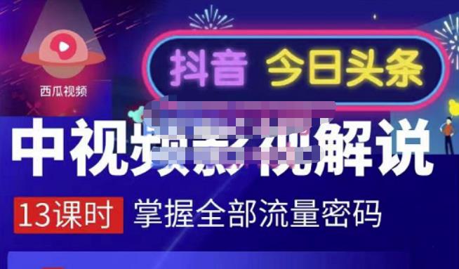 嚴如意·中视频影视解说—掌握流量密码,自媒体运营创收,批量运营账号-风淘社