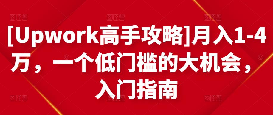 [Upwork高手攻略]月入1-4万，一个低门槛的大机会，入门指南-风淘社