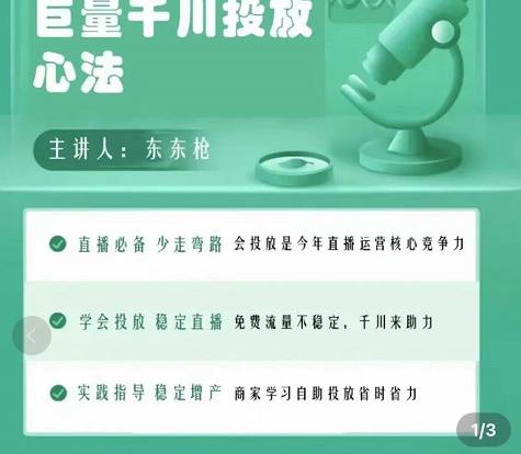 巨量千川优化师投放实操课,学会投放,稳定直播,稳定增产-风淘社