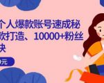 小红书个人爆款账号速成秘籍,爆款打造、10000+粉丝引流秘诀-风淘社
