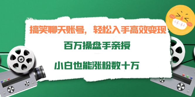 搞笑聊天账号,轻松入手高效变现,百万操盘手亲授,小白也能涨粉数十万-风淘社