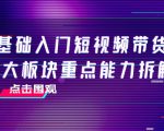 0基础入门短视频带货,七大板块重点能力拆解,7节精品课4小时干货-风淘社