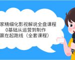 独家精细化影视解说全盘课程,0基础从运营到制作,赢在起跑线(全套课程)-风淘社