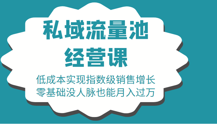 16堂私域流量池经营课:低成本实现指数级销售增长,零基础没人脉也能月入过万-风淘社