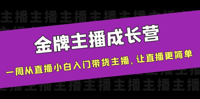 金牌主播成长营,一周从直播小白入门带货主播,让直播更简单-风淘社