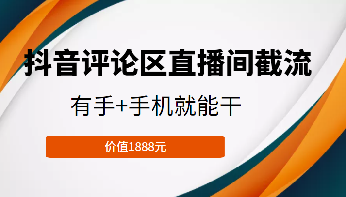 抖音评论区直播间截流,有手+手机就能干,门槛极低,模式可大量复制(价值1888元)-风淘社