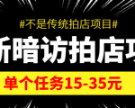 最新暗访拍店信息差项目,单个任务15-35元(不是传统拍店项目)-风淘社