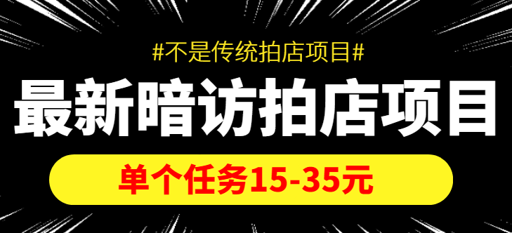 最新暗访拍店信息差项目,单个任务15-35元(不是传统拍店项目)-风淘社
