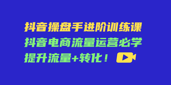 抖音操盘手进阶训练课:抖音电商流量运营必学,提升流量+转化-风淘社