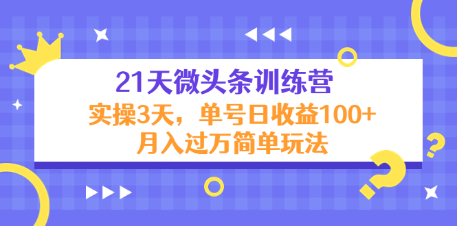 21天微头条训练营,实操3天,单号日收益100+月入过万简单玩法-风淘社