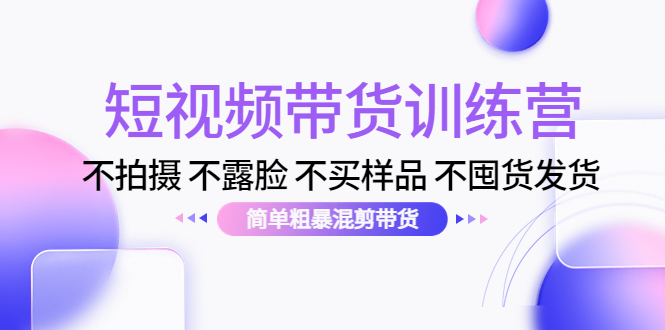 短视频带货训练营:不拍摄 不露脸 不买样品 不囤货发货 简单粗暴混剪带货(第三期)-风淘社