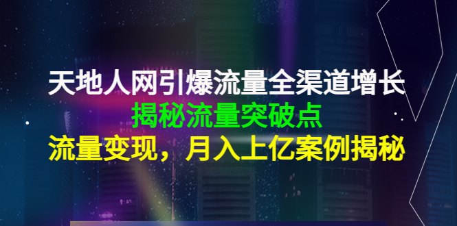 天地人网引爆流量全渠道增长:揭秘流量突然破点,流量变现,月入上亿案例-风淘社