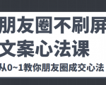 朋友圈不刷屏文案心法课 人人都要懂的商业逻辑 从0~1教你朋友圈成交心法-风淘社