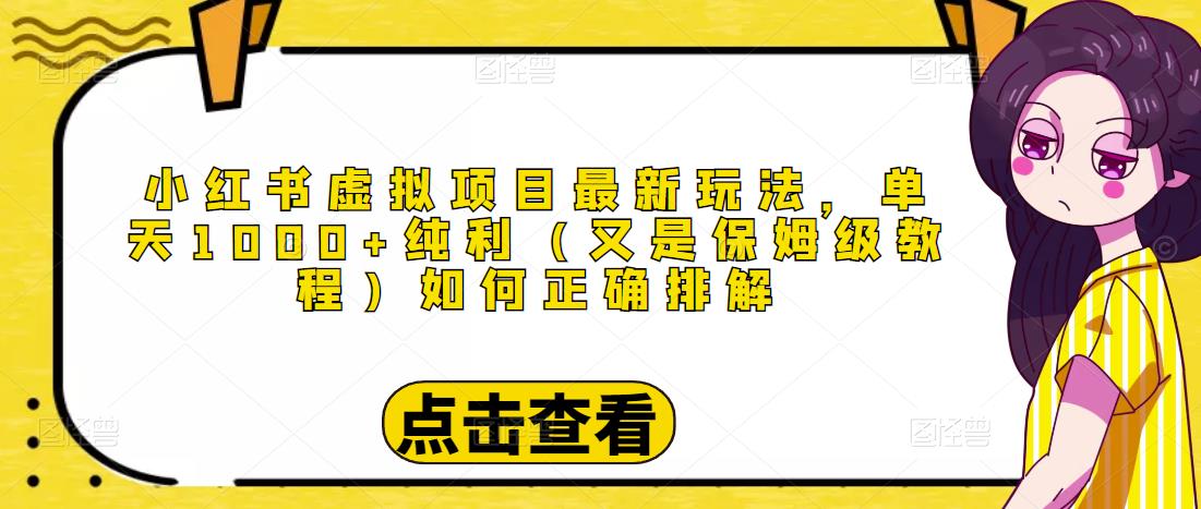 小红书虚拟项目最新玩法，单天1000+纯利（又是保姆级教程文档）-风淘社