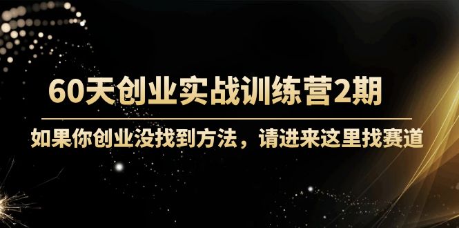 60天创业实战训练营2期:如果你创业没找到方法,进来这里找赛道-价值3000元-风淘社