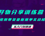 好物分享训练营:短视频带货最新爆单实战核心,从入门到精通-风淘社