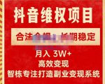 新版抖音维权项目每单利润1000+,合法合规,长期稳定,月入3W+价值1999元-风淘社