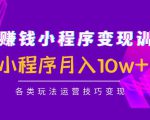 抖音赚钱小程序变现训练营:小程序月入10w+各类玩法运营技巧变现-风淘社