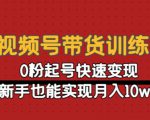 视频号带货训练营：0粉起号快速变现，新手也能实现月入10w+-风淘社