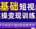 0基础短视频实操变现训练营，3大体系成就百万大V-风淘社