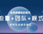 王冲老师《流量+团队+模式》商业模式实战课,全网最赚钱的模式-风淘社
