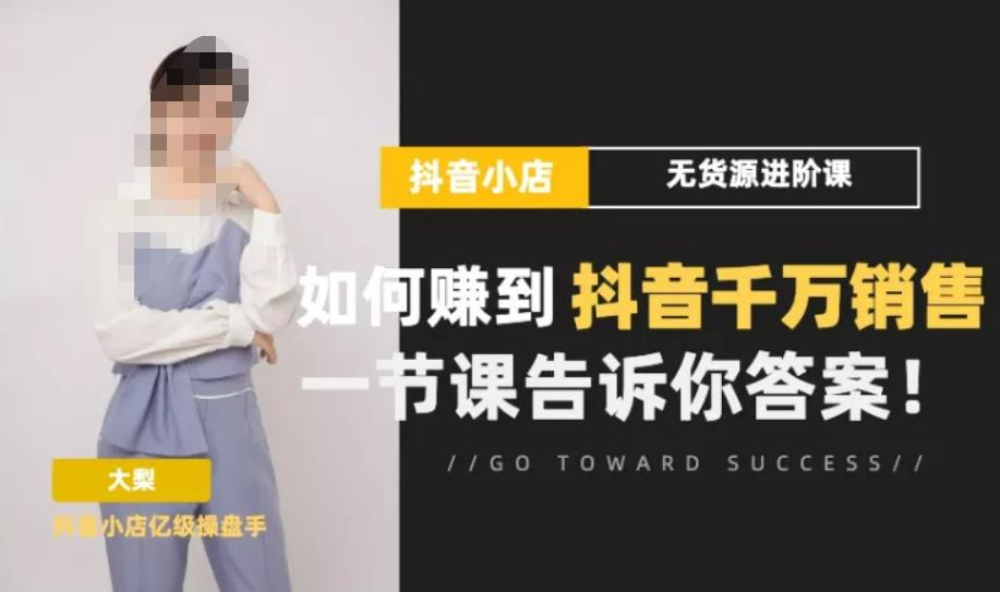 梨子会·抖店无货源进阶冲刺课,如何赚到抖音千万销售,这套课程会告诉你答案-风淘社