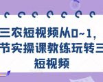 三农短视频从0~1,30节实操课教练玩转三农短视频-风淘社