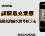 2023抖音快手毒文案新玩法,牌匾文案号,起号快易变现-风淘社