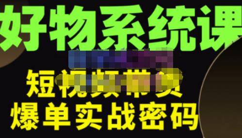 大嘴·好物短视频带货解析,学完你将懂的短视频带货底层逻辑,做出能表现的短视频-风淘社