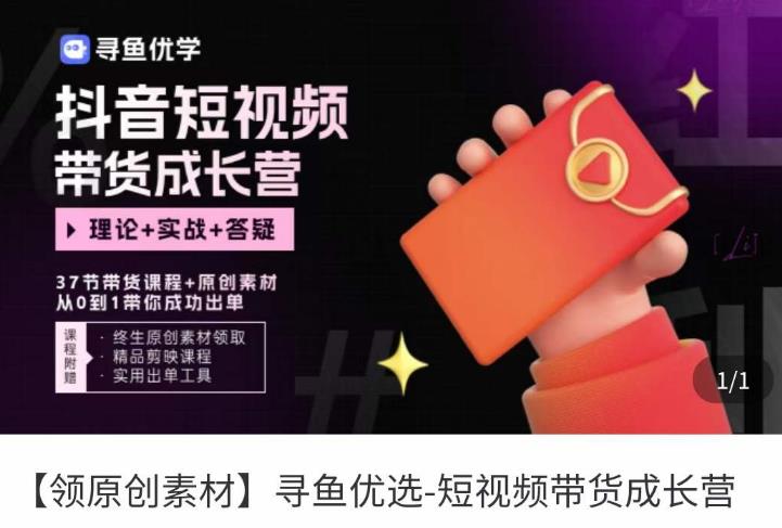 短视频带货成长营,抖音短视频出单攻略,吃透账号运营的奥秘,轻松带货-风淘社