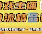 游戏主播破流精品课,从零到一提升直播间人气,提高自我直播水平,提高直播人气-风淘社
