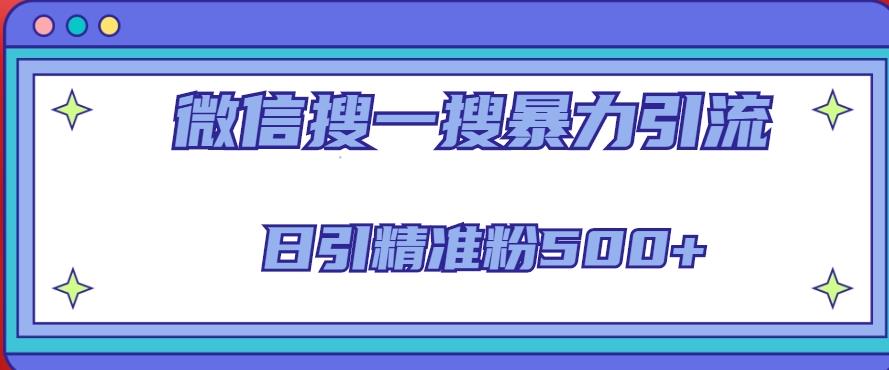 微信搜一搜引流全系列课程,日引精准粉500+(8节课)-风淘社