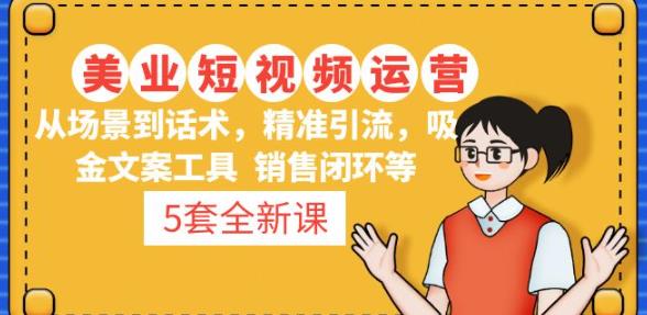 5套·美业短视频运营课从场景到话术·精准引流·吸金文案工具·销售闭环等-风淘社