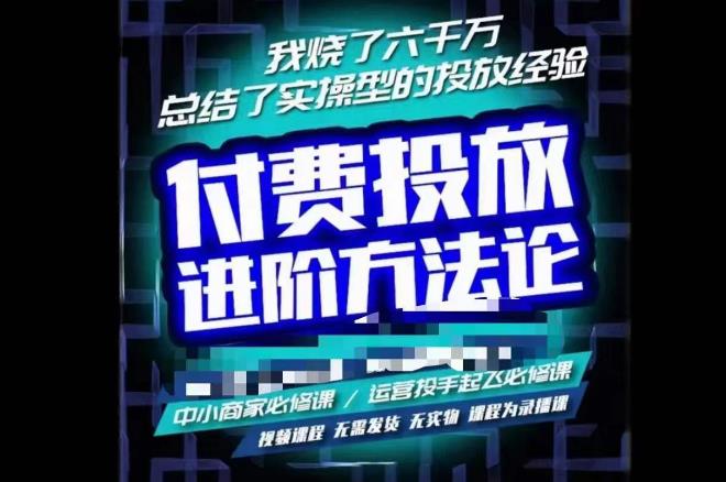 苏酒儿·抖音付费投放进阶课程，烧了六千万总结了实操型投放经验，运营投手起飞必修课-风淘社
