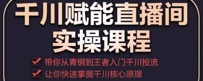千川赋能直播间实操课程，带你从青铜到王者的入门千川投流，让你快速掌握千川核心原理-风淘社