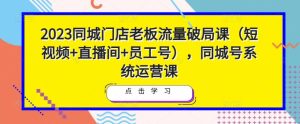 2023同城门店老板流量破局课(短视频+直播间+员工号),同城号系统运营课-风淘社